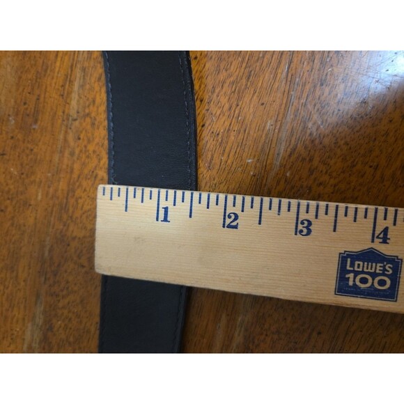 JANA KOS Belt Rhinestone Design Buckle Reptile Croc Embossed Pattern Black Sz 32 - Picture 4 of 4